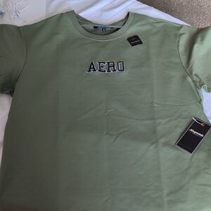 Aeropostale Olive Green AERO Logo Short Sleeve Tee